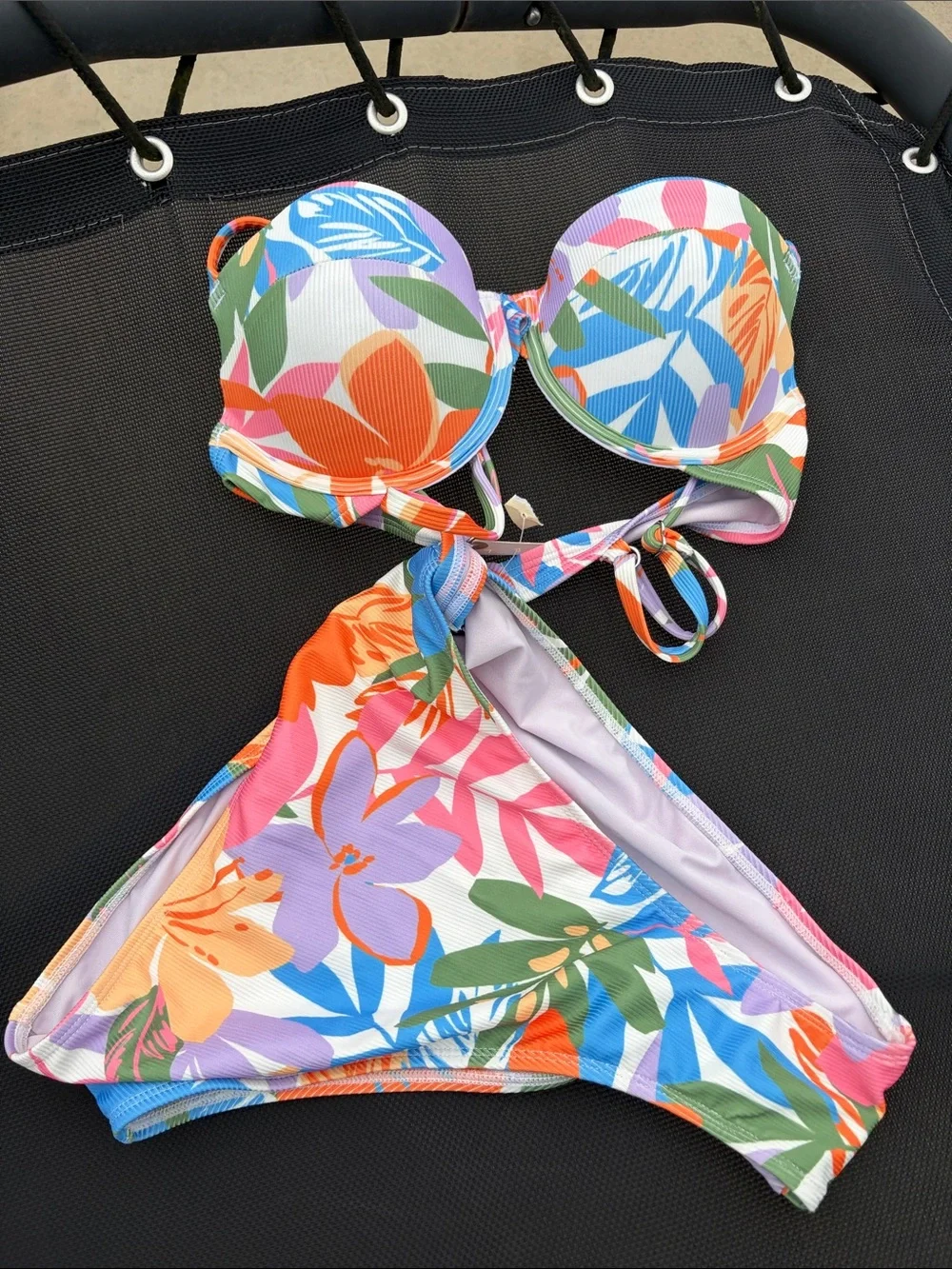 NWT Colorful Tropical Floral Bikini Set